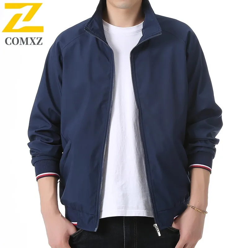 COMXZ 2025 ملابس العمل غير الرسمية سترة بلون البيسبول طوق في الهواء الطلق يندبروف الدافئة ربيع الخريف متعدد جيب معطف الموضة #5