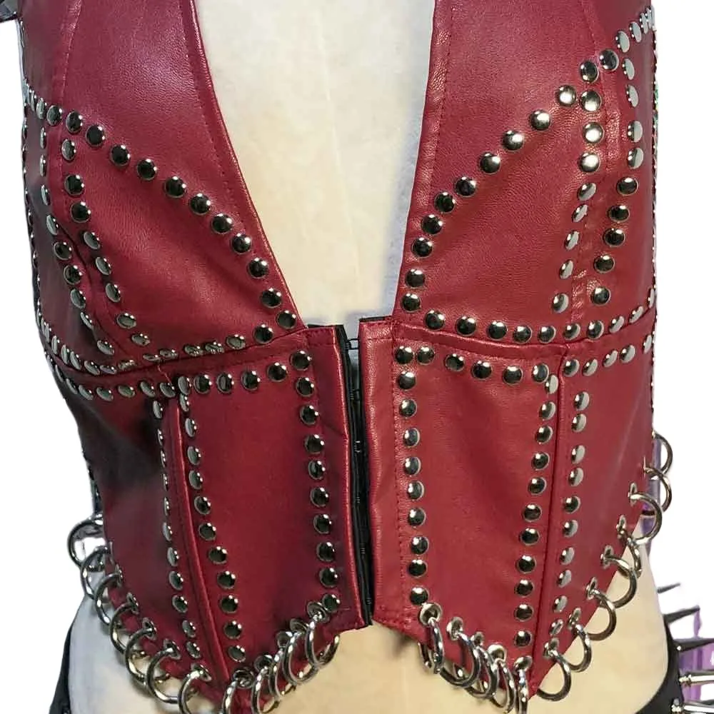 Goth Tops ALT Grunge Cyber Punk Rock Clothes Spiked Boho Teens with Spikes Emo Clothing Scene Women's Y2K T-shirt Gothic Tank