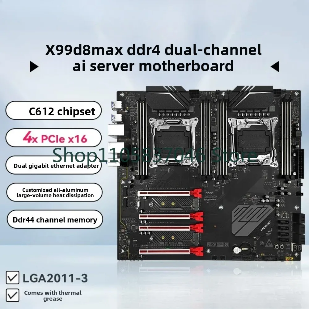X99-D8 Dual Motherboard CPU Set DDR4 E5V3/V4 Processor Computer Gaming Multi Play
