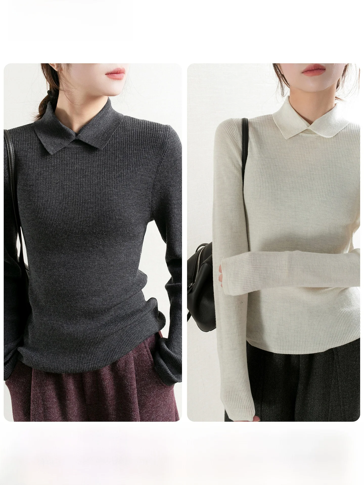 

Свитер Cleanfit TidePA из 100% шерсти, вязаный, женский, с маленьким воротником, из пряжи Yangzi, мягкий, теплый, с длинными рукавами, повседневный