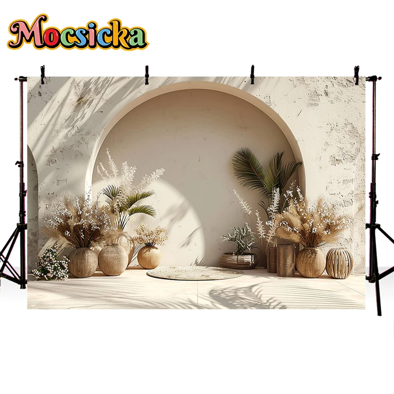 Mocsicka фон для фотосъемки изогнутая стена Bohe Цветочный декор для свадьбы беременных взрослых художественный портрет фон для фотостудии