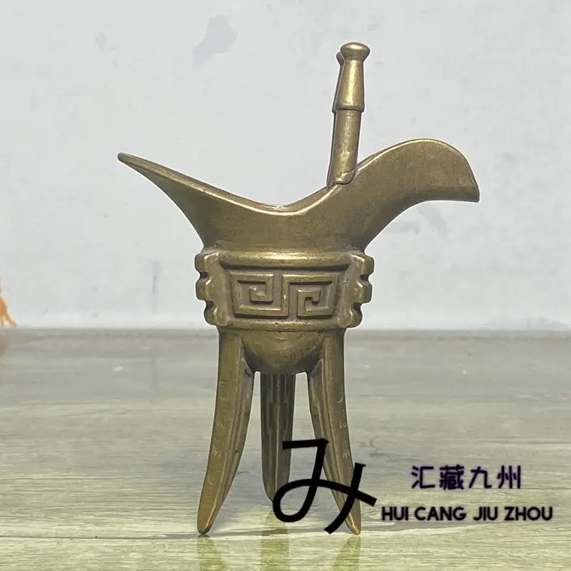 Retro Chinese tradition Jue Cup Wine Vessel Ornament Decoration Tea Pet Figurines Desk Decor Accessories