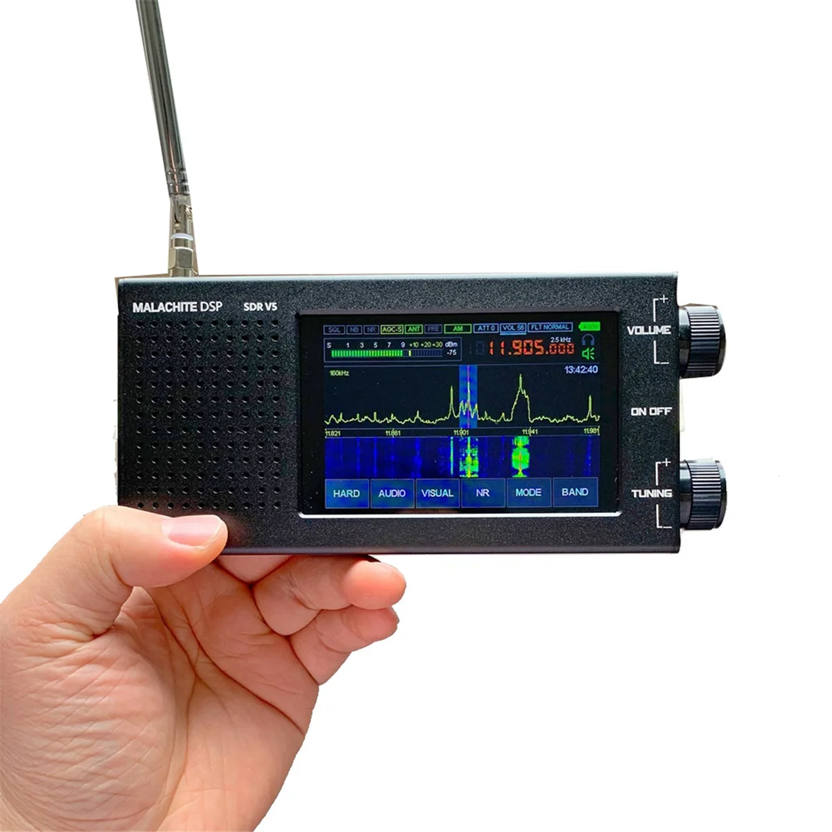 Malachite DSP SDR 1.10D Radio Receiver V5 with Firmware Board Metal Case 5000MAh AM CW SSB NFM WFM