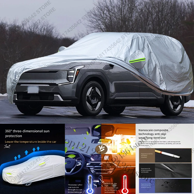 Full Car Cover Compatible with Kia EV9 2024-2025 Electric SUV All-Weather Sun Rain UV Dust Proof Rain Outdoor Indoor Protect