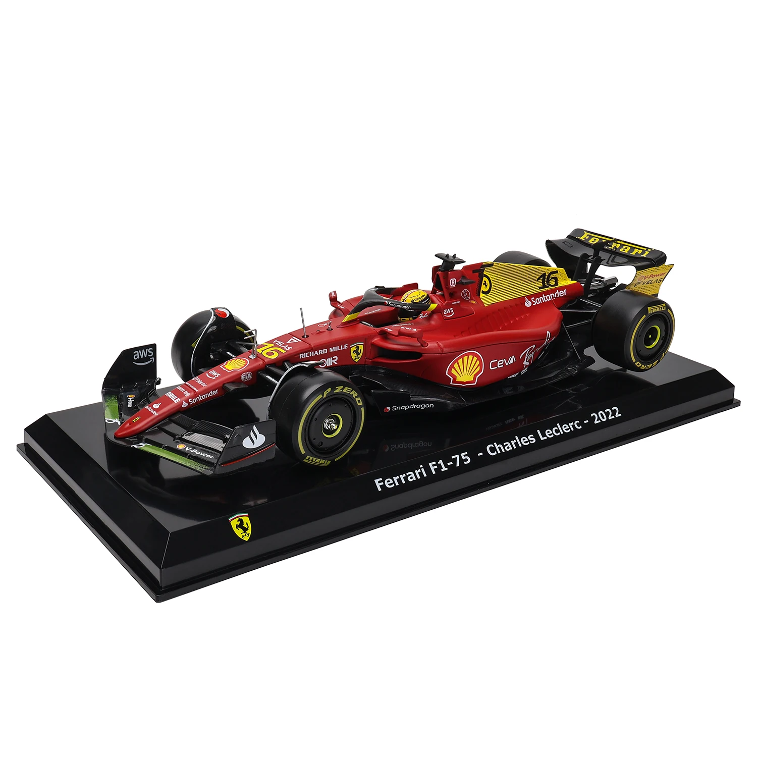 Bburago 1:24 75-jarig Jubileum #16 Leclerc 2022 F1 Scuderia Ferrari F1-75 #55 Sainz Legering Automodel Formule Één Spuitgieten Model