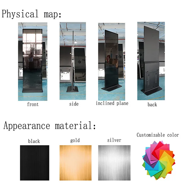 Totem del giocatore pubblicitario con display di segnaletica digitale per chiosco pubblicitario da pavimento da 55 pollici