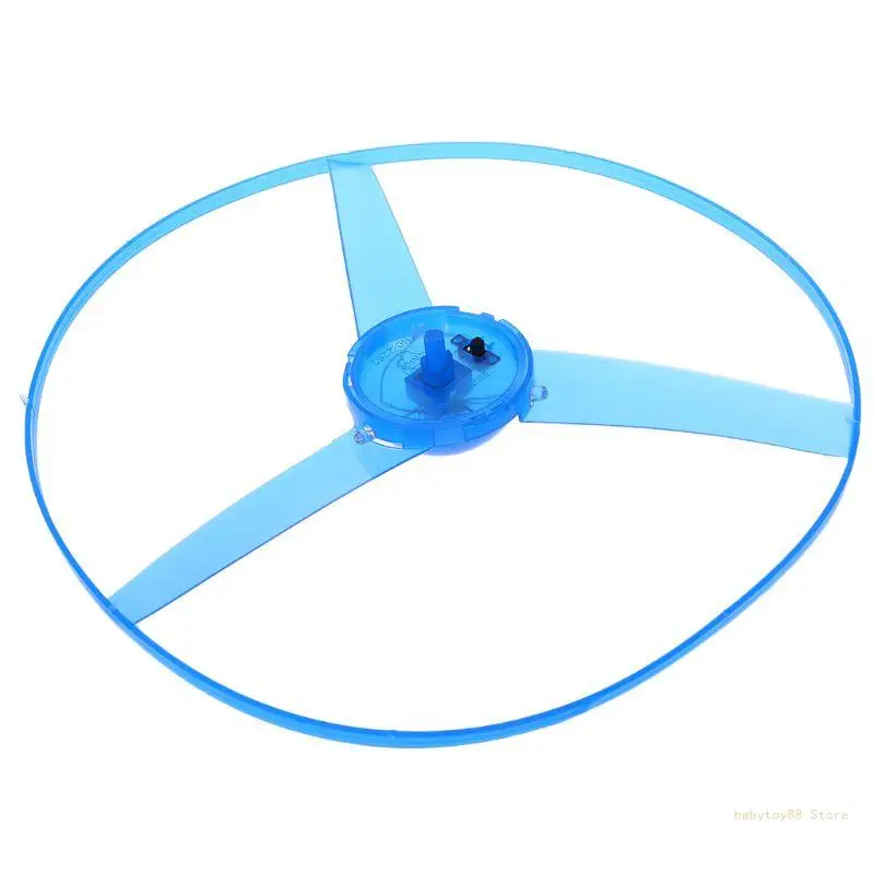 Y4UD LED Blinkende Kunststoff Zugschnur Fliegende Untertasse Propeller Spielzeug Disc Hubschrauber Neu