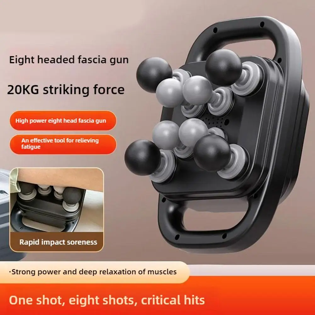 8 kafalı Fasya Tabancası Yüksek Frekanslı Titreşim Vücut Masaj Tabancası Sırt Ve Bel Masajı Masaj Boyun Omuz Masajı Masajeador