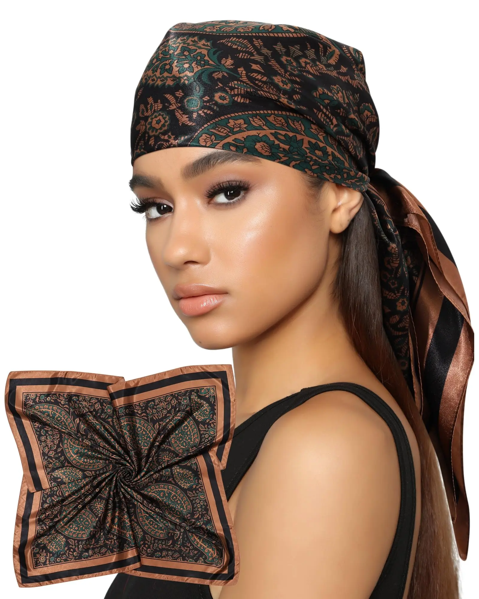 

90CM Printing Turban Hair Scarf Women Hawaii Printing Turban Bandana Headwear Fashion Ladies Hair Accessories Festival Gift