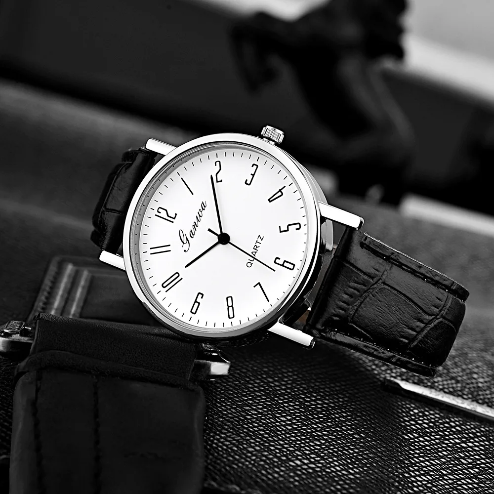 

Men Watches Business Wrist Watch Luxury Leather Strap Analog Watches Quartz Wristwatches Clock Men Women Casual Simple Watch
