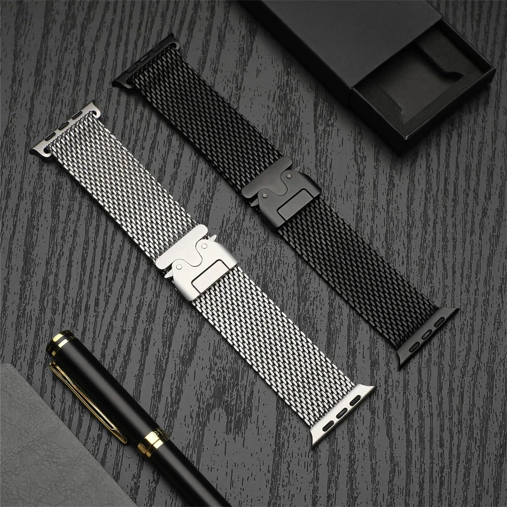 Titanium Official 1:1Strap For Apple watch Ultra Band 49mm S10 46mm 42mm 45mm 44mm Milanese bracelet iWatch 10 9 8 7 6 5 4 3 SE image 4