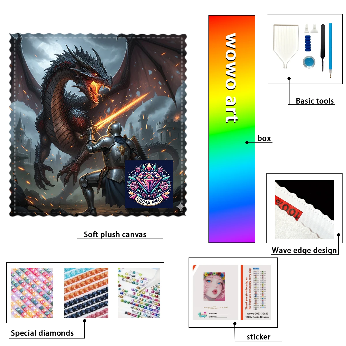 【GEMA MMD Diamond Art】Temporary alliance with the drag 100% resin FD+ab+cr Diamond Stamping Kit Perfect Masterpiece worth Buying