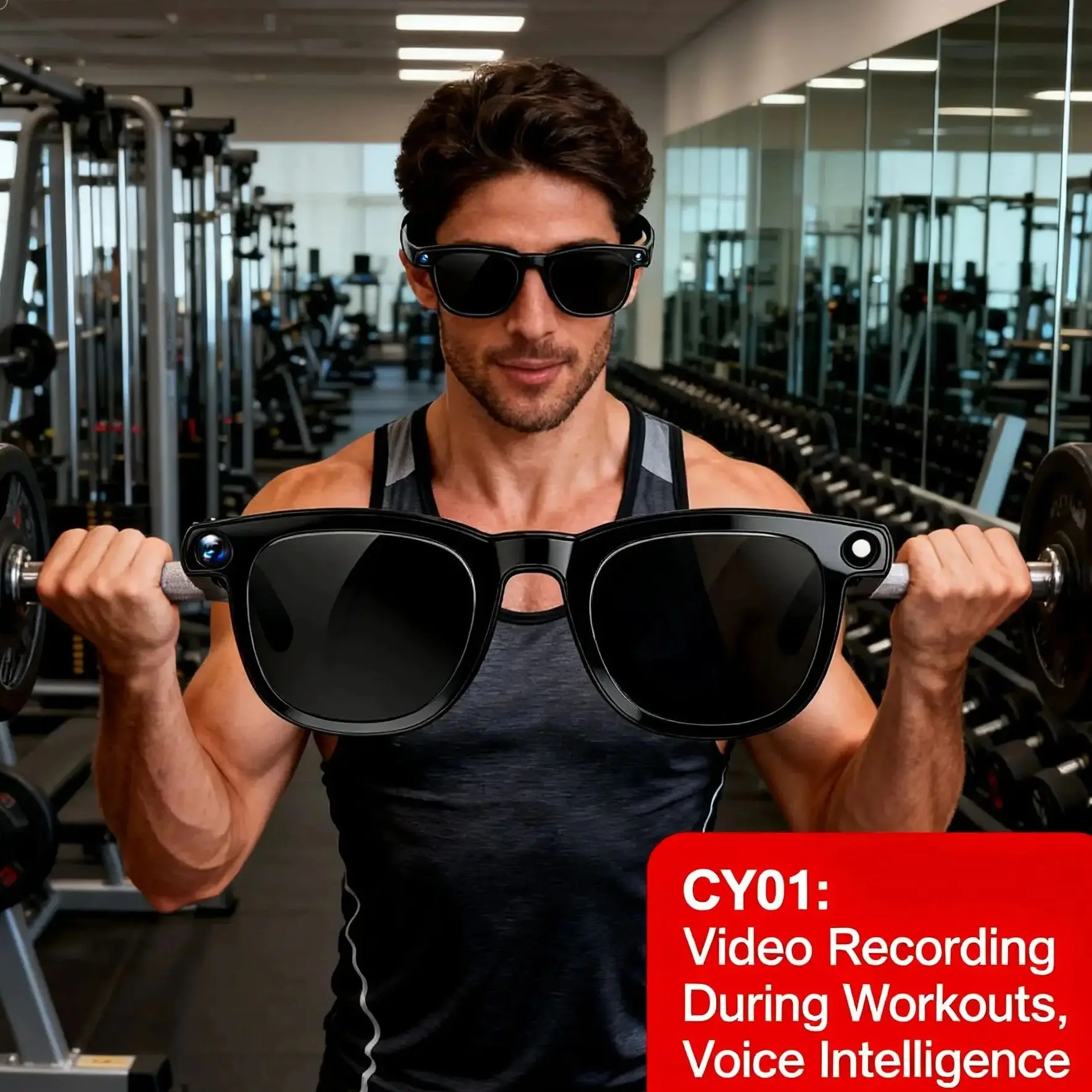 

Универсальные умные очки CY01 с камерой 8 МП, хранилище 32 ГБ, Bluetooth-вызов, голосовое пробуждение, музыкальный чатGPT DeepSeek