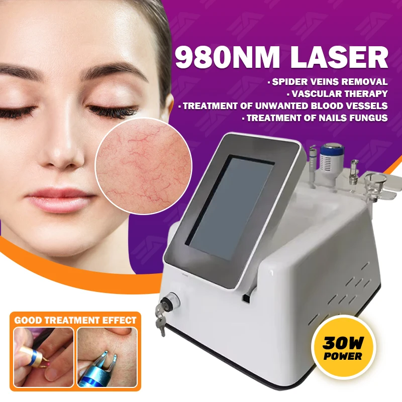 

6 in 1 Spider Veins Removal Machine 1470nm 980nm Laser Vascular Therapy Blood Vessel Lesions Nails Fungus Treatment Device