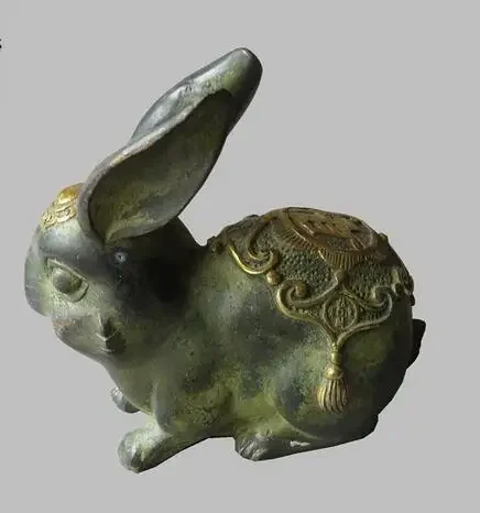 etal crafts Home Furnishing bronze gilded decoration gift to send a blessing rabbit