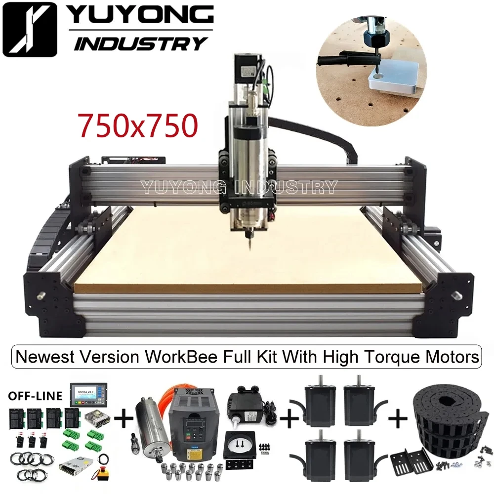 

YUYONG INDUSTRY Screw Driven 7575 Latest V2.3 with New Tensioning WorkBee CNC Full Kit Wood Metal Engraver Milling Machine