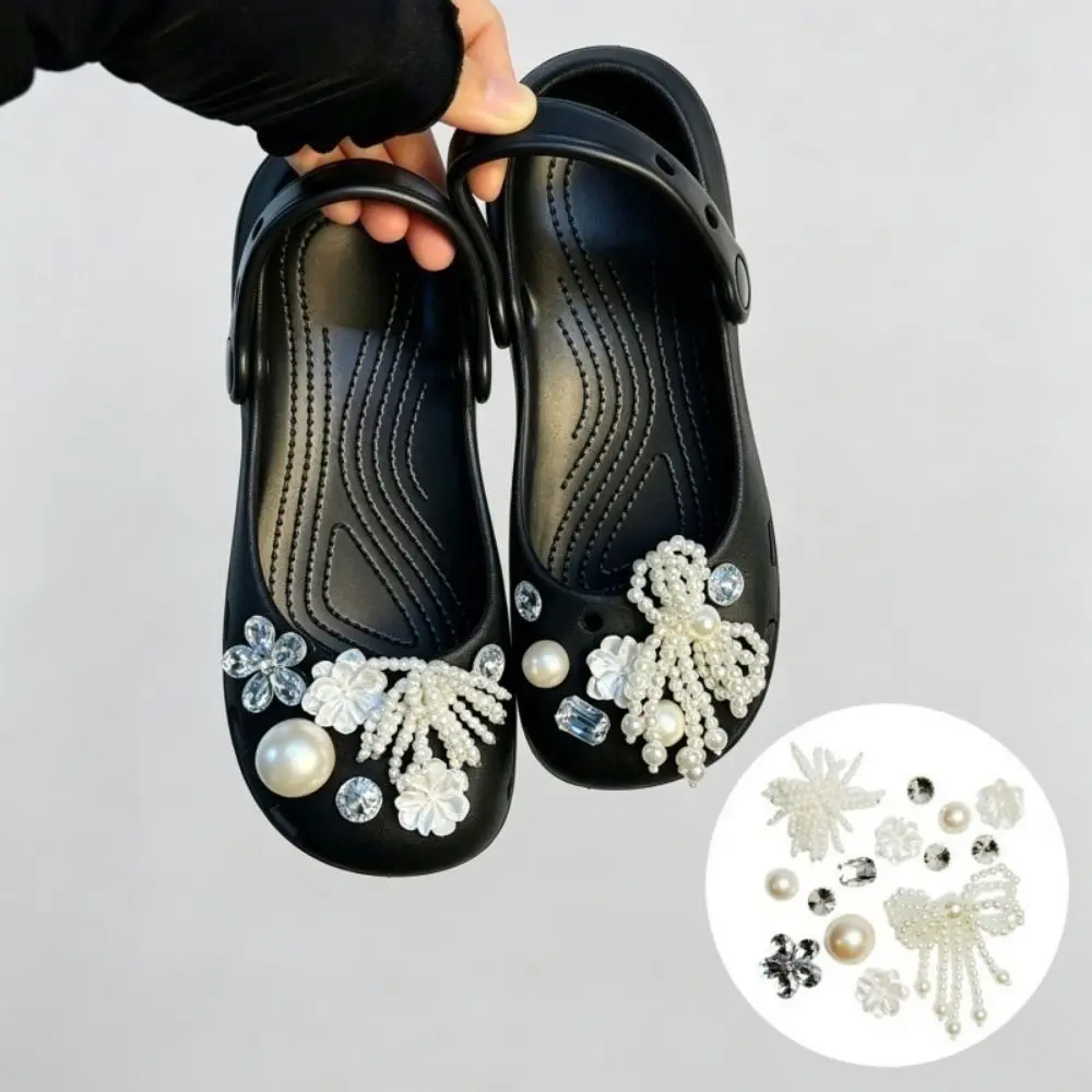Obrázek 4: Móda resin+rhinestone bota okouzluje sada DIY odnímatelné DIY bota dekorace motýl luk kvést styl clog okouzluje pláž obuv
