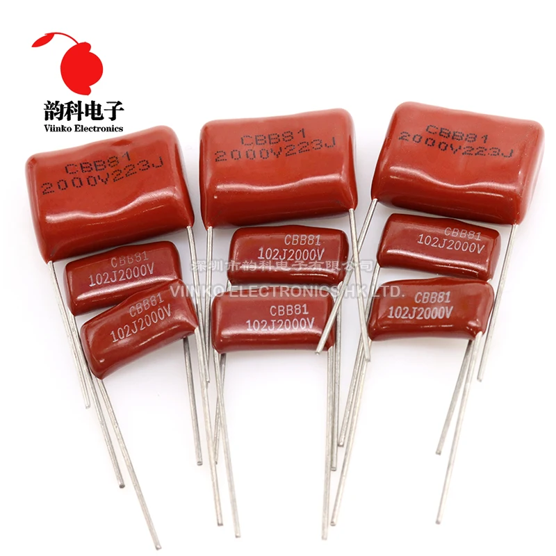 10pcs Metallized Polypropylene Film Capacitor 2000V 102 104 473 1NF 22NF 100NF 0.1UF 2000V 104J 102J 223J 473J 2KV CBB Capacitor