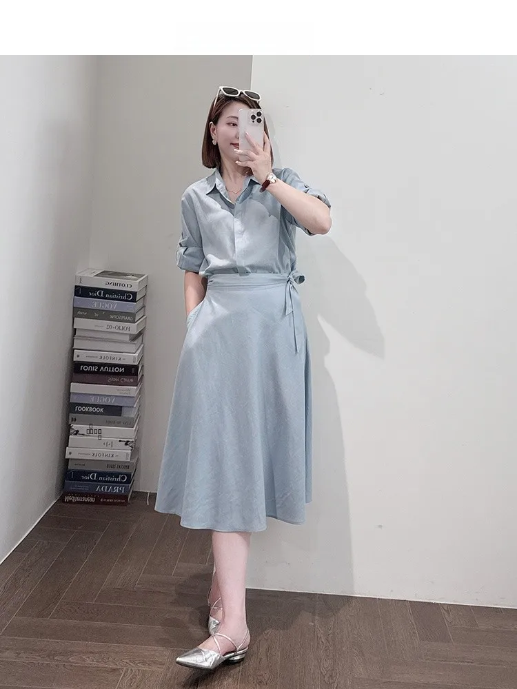 

Ультракомфортная рубашка из шелково-льняной смеси, приятная для кожи, премиум-класса, струящаяся, с длинным рукавом, стандартного кроя, для летних поездок на работу