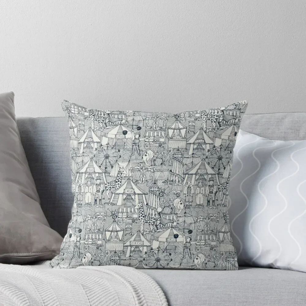 

retro circus indigo ivory Throw Pillow Cushion Cover Luxury Sofa Decorative Covers Sofa Cushion Cover ornamental pillows pillow