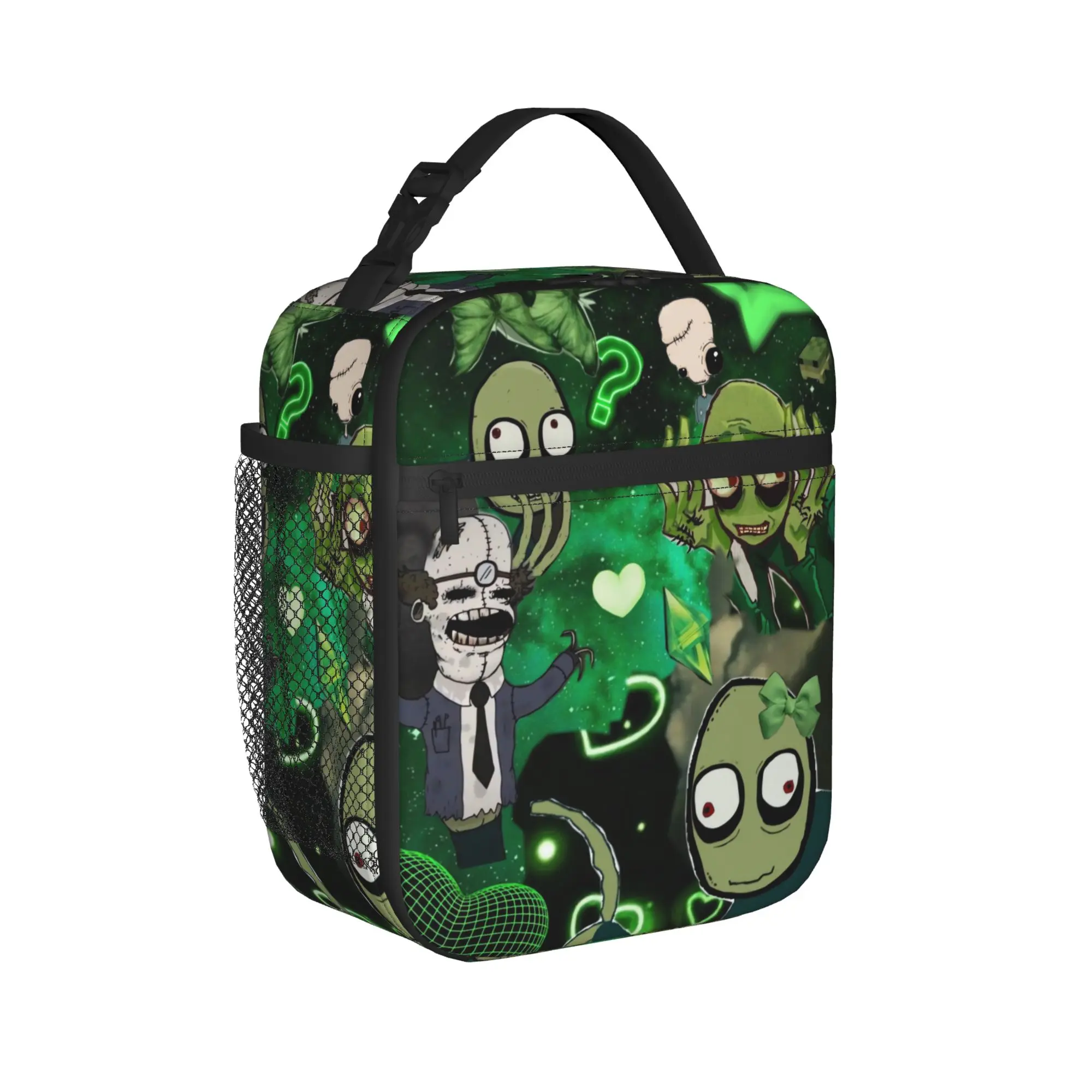 David Firth Salad Fingers Y2K Horror Lunch Bag  Portable Insulated Lunch Box Unisex Picnic Cooler Bag Waterproof Tote Food Bags