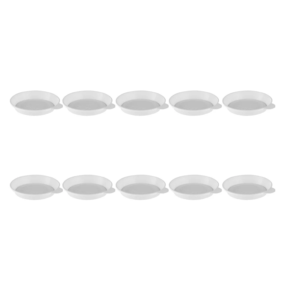 

10pcs Succulent Small Plant Pots Sauser Tray 6.8Cm Plastic Pot Saucer Deep Slot For Bonsai Small Plants Garden Balcony White