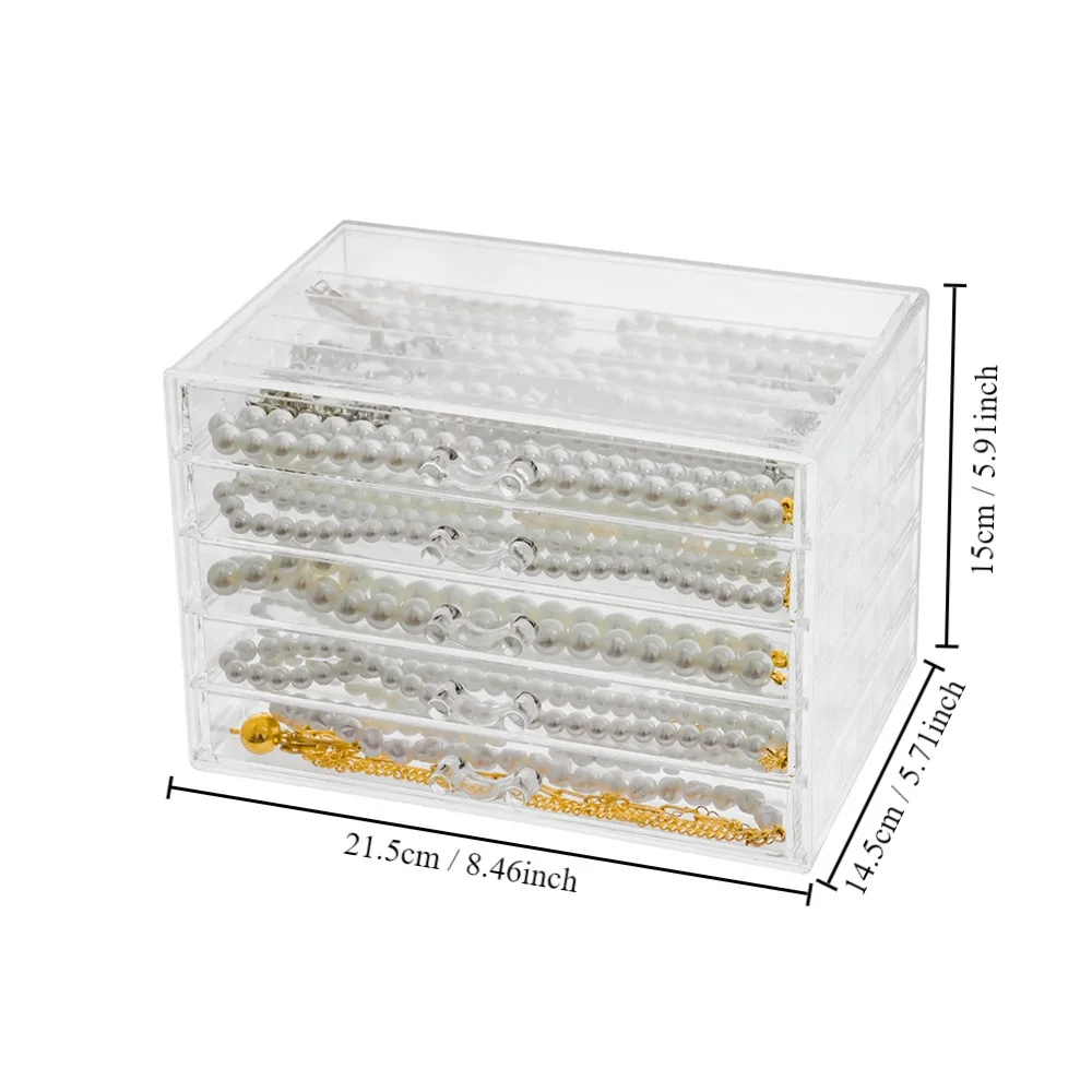 حامل عرض قلادة من البلاستيك الشفاف ، منظم قلادة ، صندوق عرض المجوهرات ، سطح الطاولة ، سعة كبيرة ، سهل الاستخدام ، قابل للإزالة