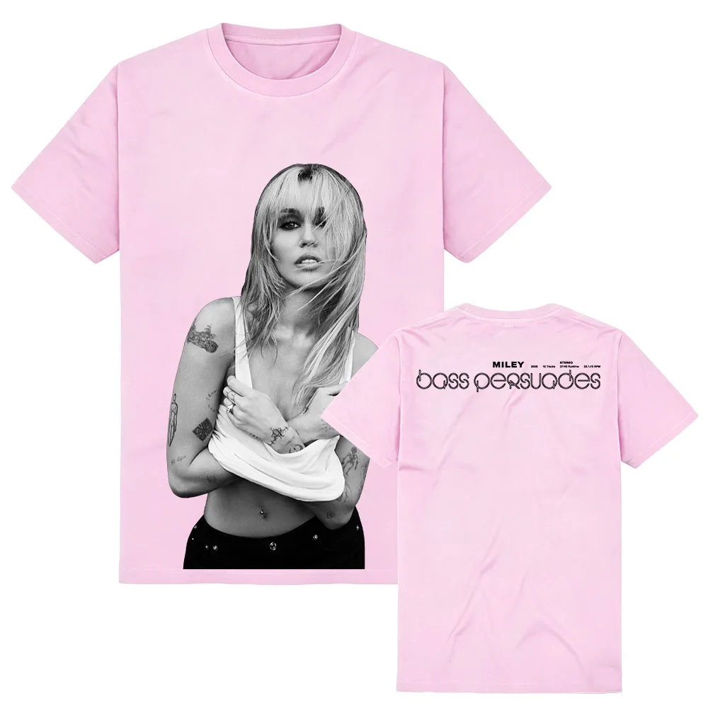 Miley Cyrus BASS PERSUADES T-Shirt, Sommer, lässig, kurzärmelig, Baumwoll-T-Shirts, Unisex, Streetwear-Design, Grafikdruck, Merchandise, Damen – Detail 5