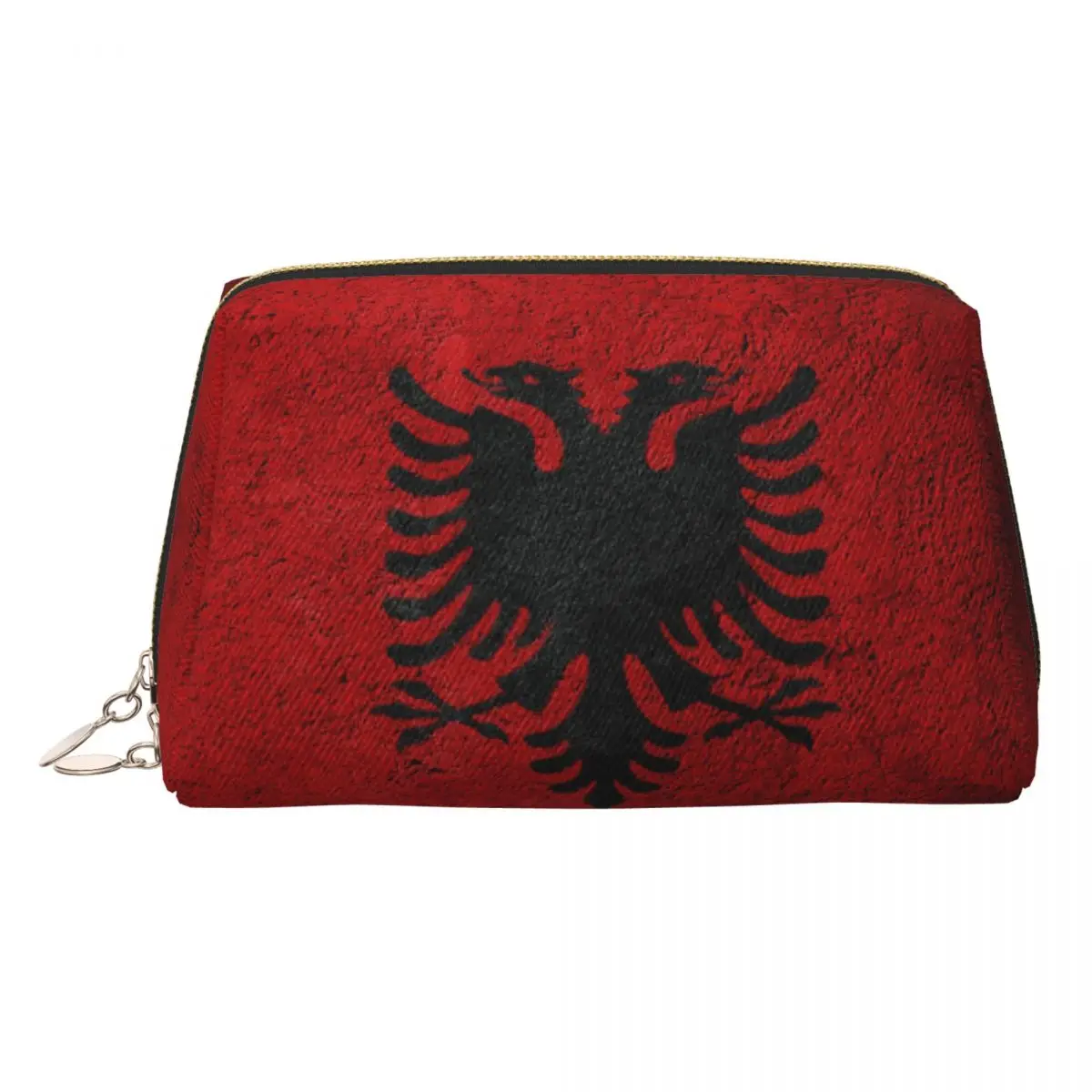 

Albania Flag Women Cosmetic Bag Travel Makeup Organizer Pouch Toiletry Storage Dopp Kit Box