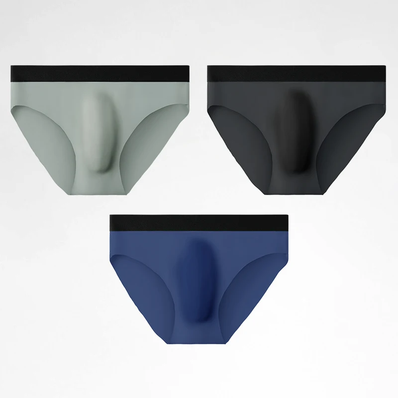 3PCS Ice silk texture briefs, super cool on the skin in summer, enjoy the silky touch
