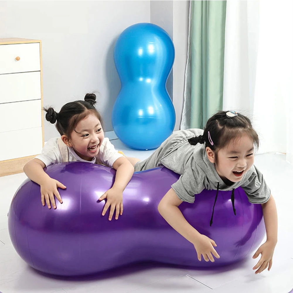 45x90cm Thicken Explosion-Proof PVC Peanut Capsule Yoga Ball for Beginner Fitness Weight Lose Sports Exercise