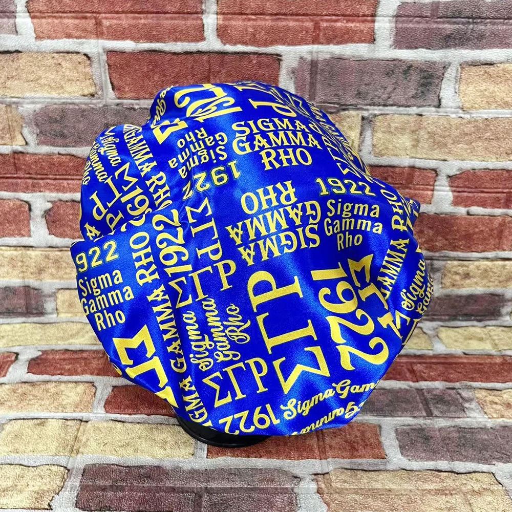 سيجما جاما رو الحروف اليونانية 1922 قبعة النوم الصفراء الزرقاء #3