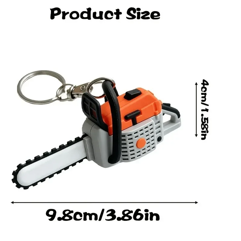 Simulation Chainsaw Shape Key Chain Creative Mini Tool Model Keyring Backpack Charm Ornament Gift
