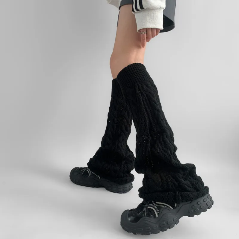 Leg Warmer Knitted Leggings Gaiters Woolen Long Leg Socks Over The Knee Warm Leg Cover Sweet Cool Pile Socks JK Japanese Socks