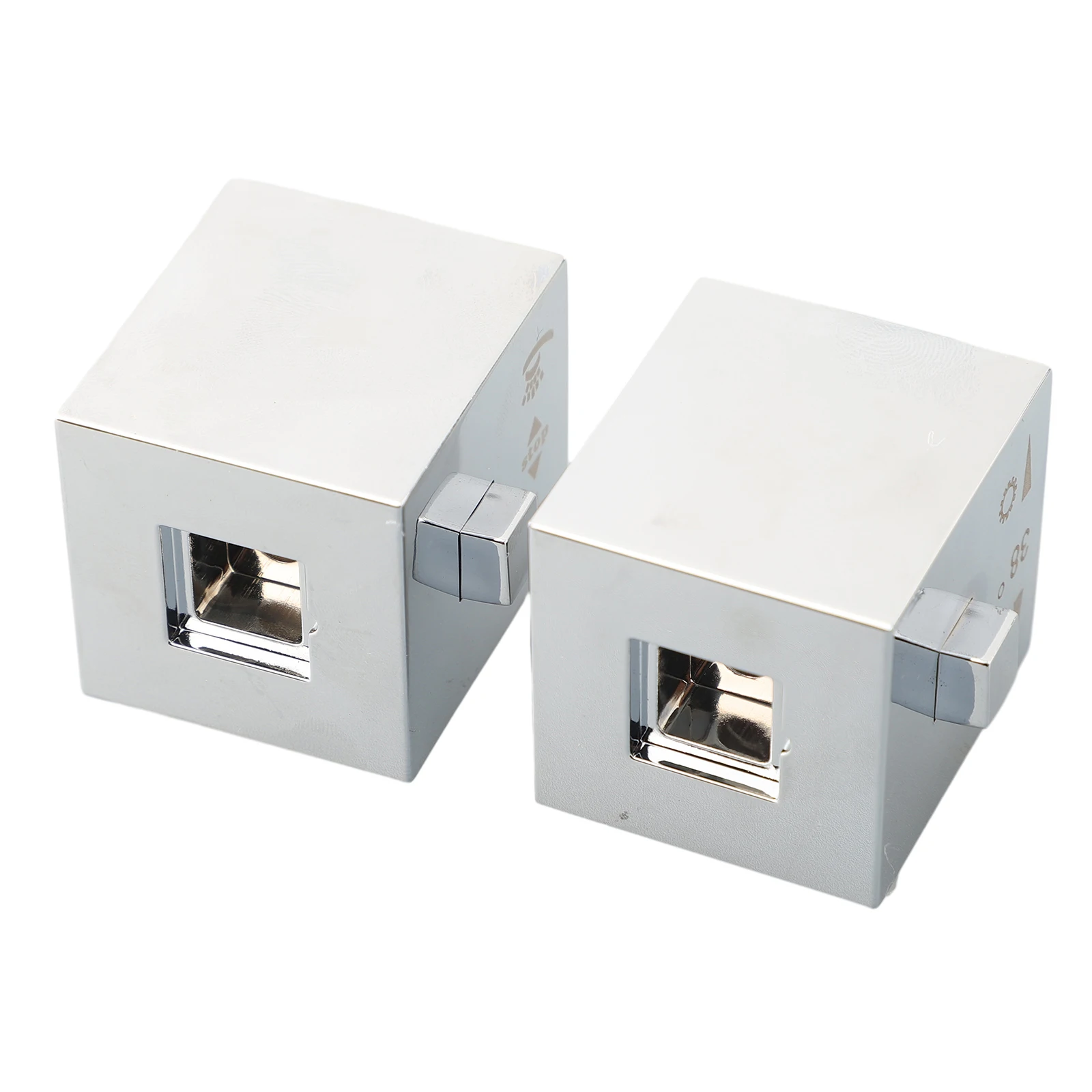 

Square Shower Temperature Control Handle Knobs Pair for SMA Thermostatic Mixer Chrome Finished with Temperature Marks