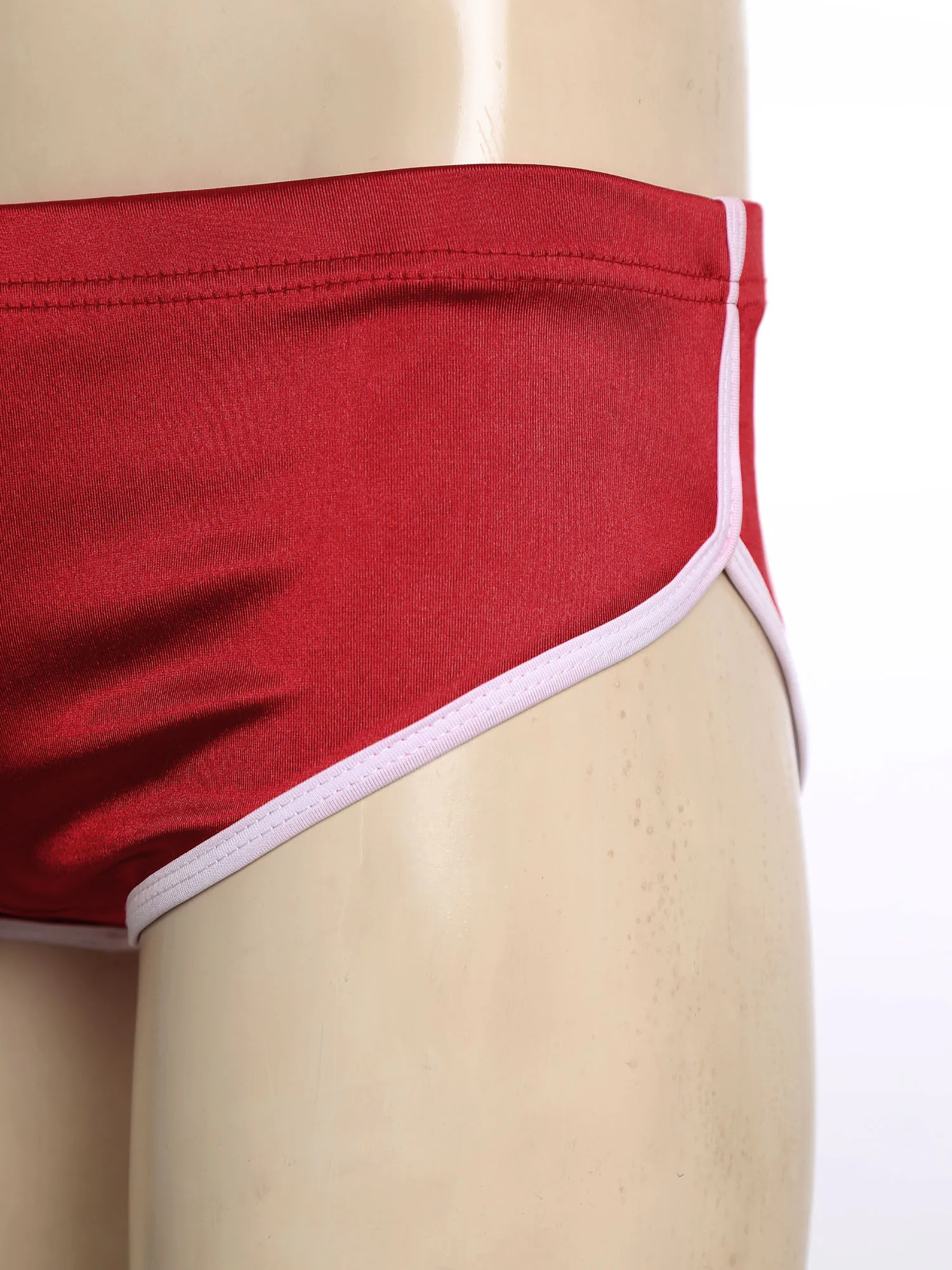 

Men Casual Shorts Ultra Short Low Rise Stretchy Elastic Waist Satin Hot Pants Color Block Trunks for Home Gym Beach Comfort Wear