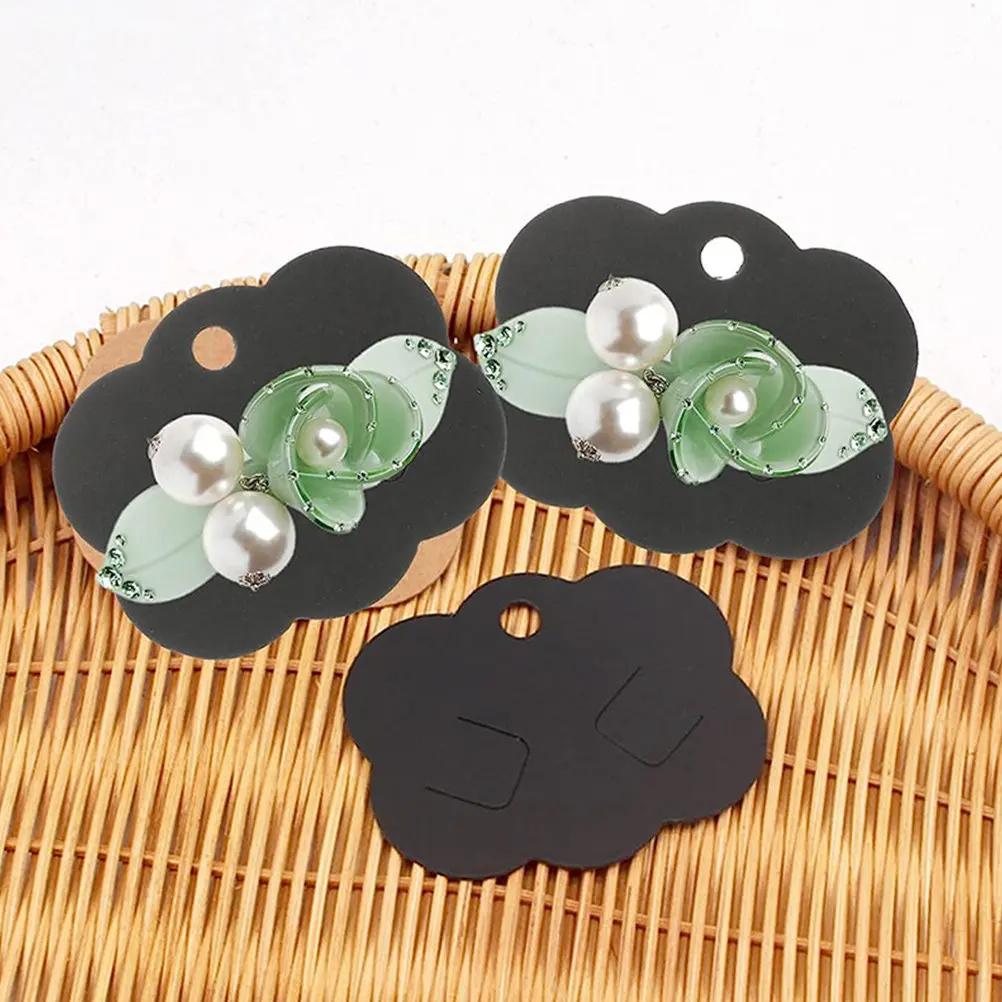 

200Pcs Kraft Paper Jewelry Display Cards Necklace Cards for Earrings Necklaces Bracelets Jewelry Packaging Supplies