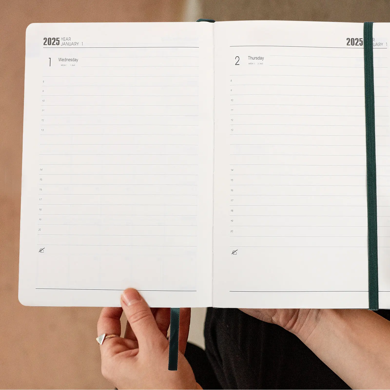 Flat Lying Daily Planner Notepad with Wear Resistant Cover Smooth Paper Pages Portable Agenda Notebook for Journaling Diary