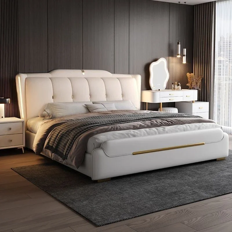 Italian high-end bed double 1.8x2 meters simple master bedroom bed 1.5 household light luxury beliche de solteiro Home furniture