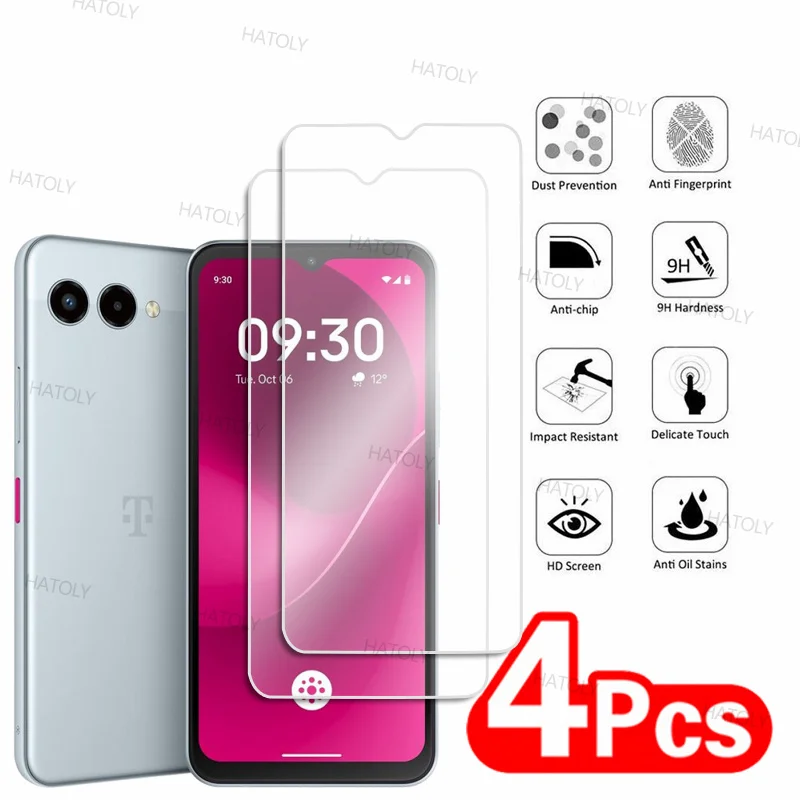 2/4PCS Screen Protector Für T-Mobile T Telefon 3 Gehärtetes Glas T-Mobile T Telefon 3 volle Kleber Abdeckung Anti-Scratch Telefon Glas Film