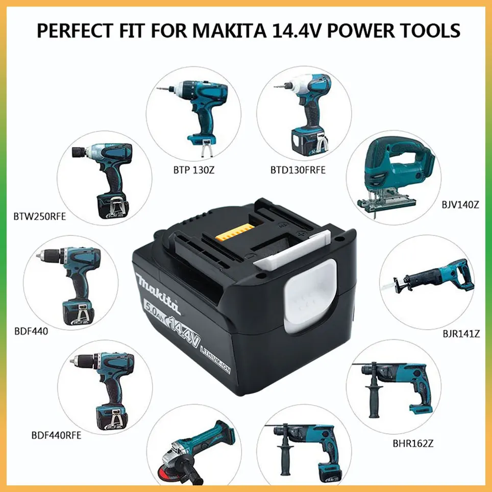 14.4V Makita 5000mAh BL1430 BL1415 BL1440 196875-4 194558-0 195444-8 5.0Ah 14.4V Makita rechargeable battery for LED indicator