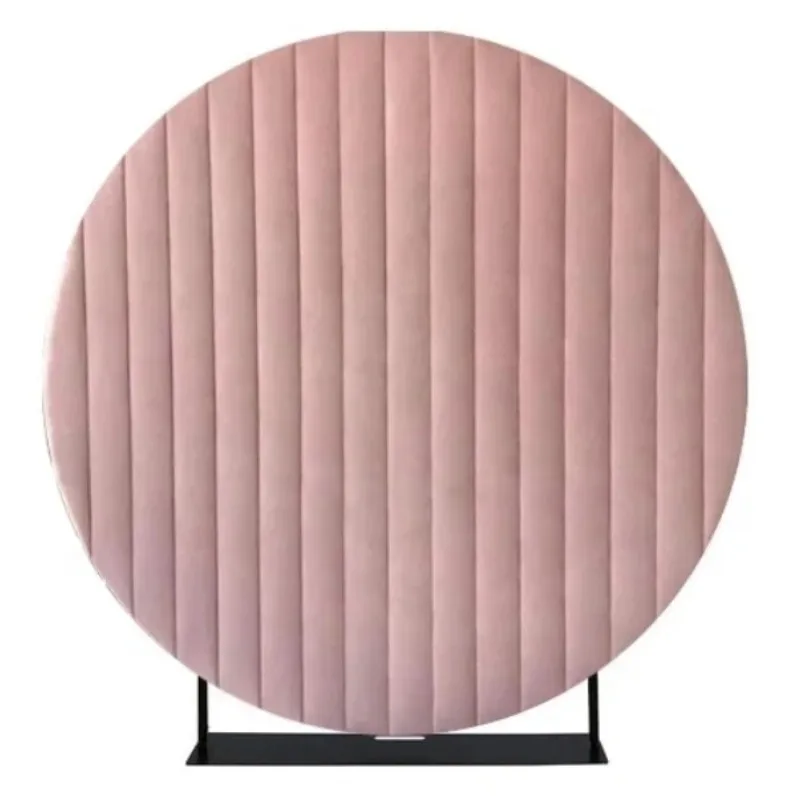 

Party Gray Stage Luxury Event Circle Decoration For Wedding, Black Round Velvet Backdrop Wall