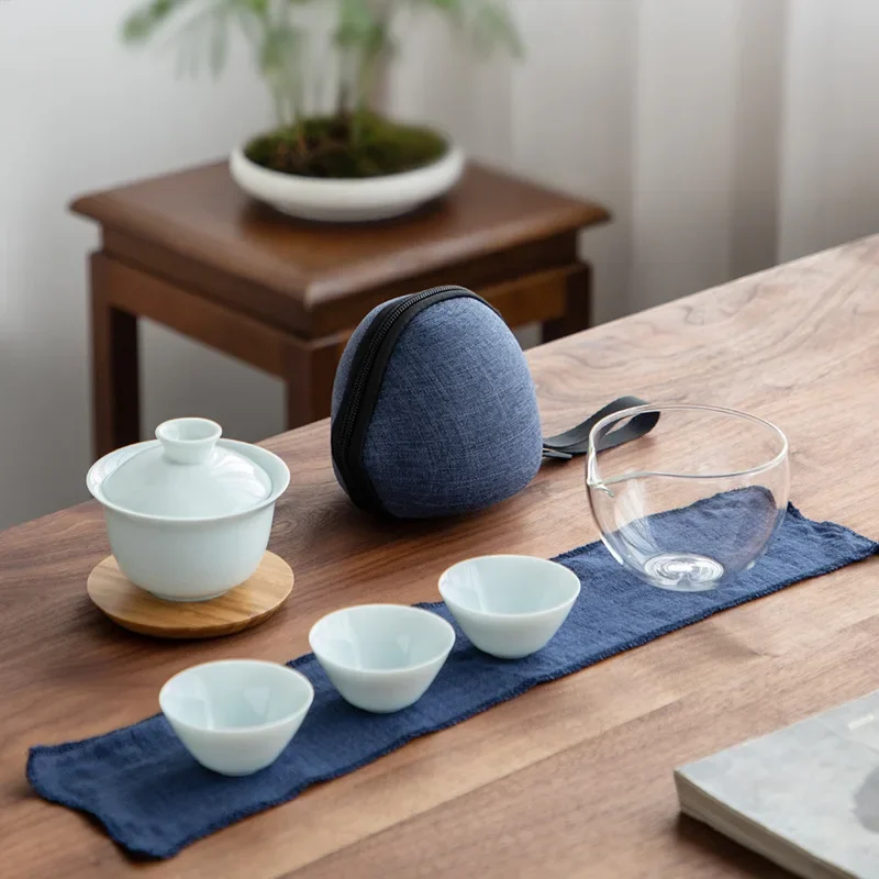 

Travel Tea Set Outdoor Convenient Tea Maker Fast Guest Cup Household Car Mounted Kung Fu Tea Set