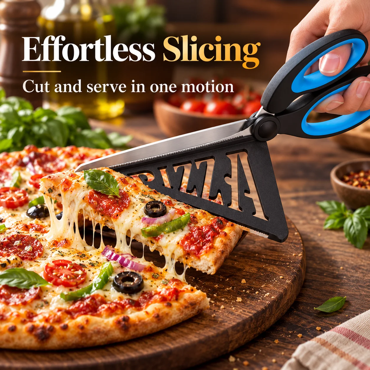 取り外し可能なピザカッター（ヘラ付き）、ステンレス製ピザカッ - Kitchen Shears In Baking のレビューと価格