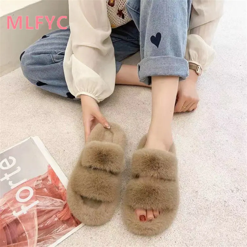 Autumn winter 2022 new large candy colored thick soled cotton slippers women wear casual simple slippers Flat shoes