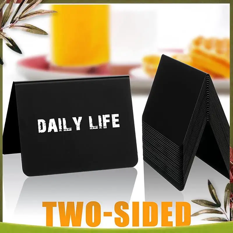 

New-60 Pieces Mini Chalkboard Signs A-Shaped Chalkboard Tables Buffet Tags PVC Erasable Blackboards With White Chalk Markers