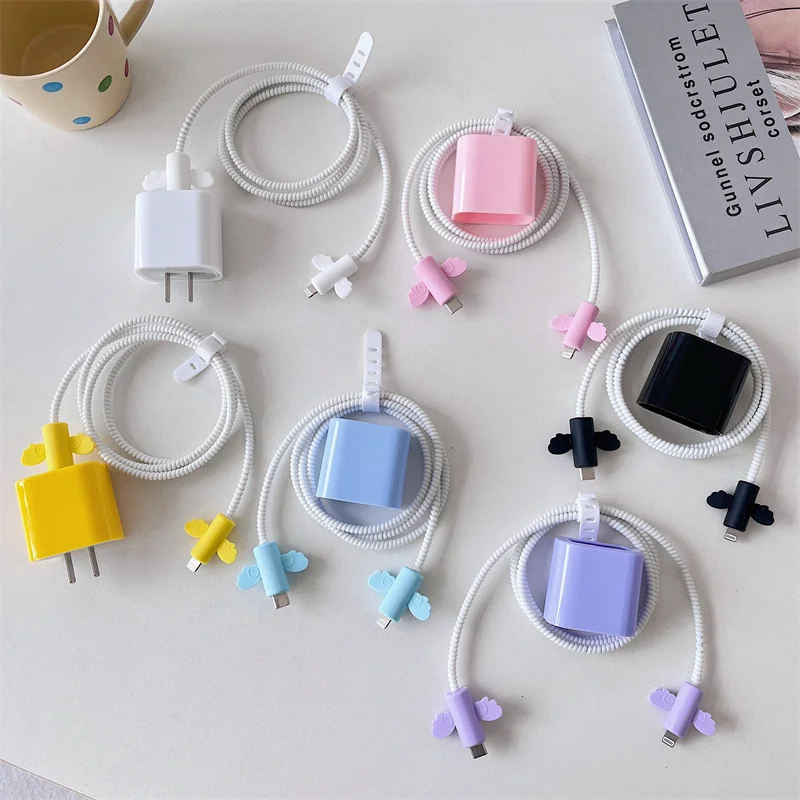 New Cute Candy Color Charger Soft Silicone Case For IPhone 11 12 13 14 15 18W-20W Solid Color Protection Cover Charger Sleeve