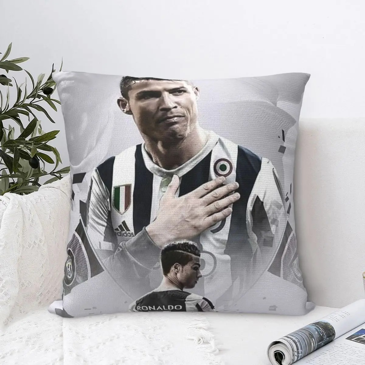 CR7 Football Soccer Square Pillowcases Polyester Bed Ronaldos Cushion Case Cute Decorative Throw Pillow Case 45*45