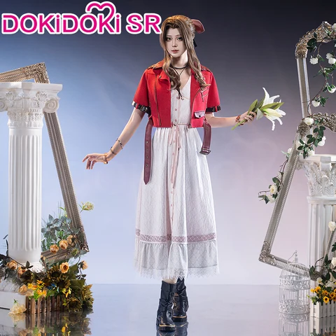 Женский костюм Аэрис из FF, белый, полиэстер, DokiDoki-SR