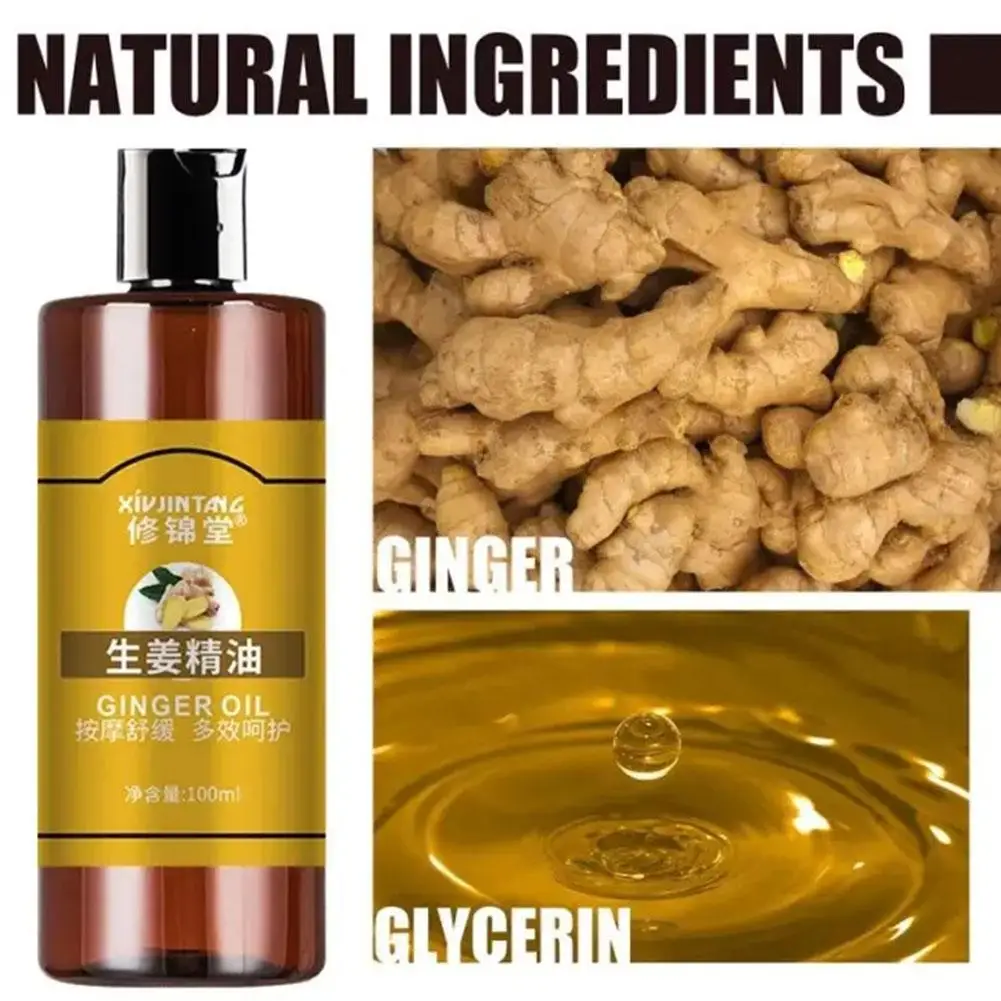 Ginger Oil 100ml Pure Ginger Essential Oil for Body Massage Hair Skin Diffuser Ginger Massage Oil